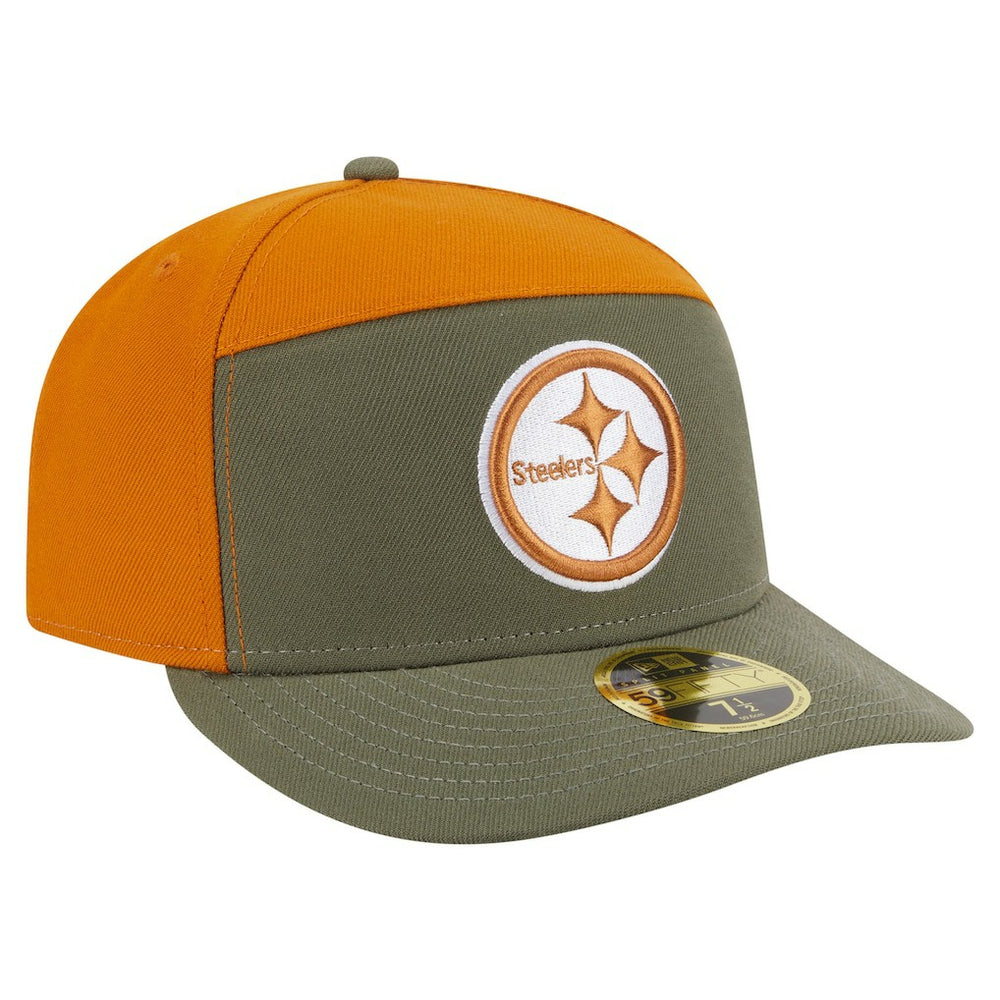 Pittsburgh Steelers New Era Two-Tone Color Pack Split Panel 59FIFTY Fitted Hat - Olive/Brown Hats