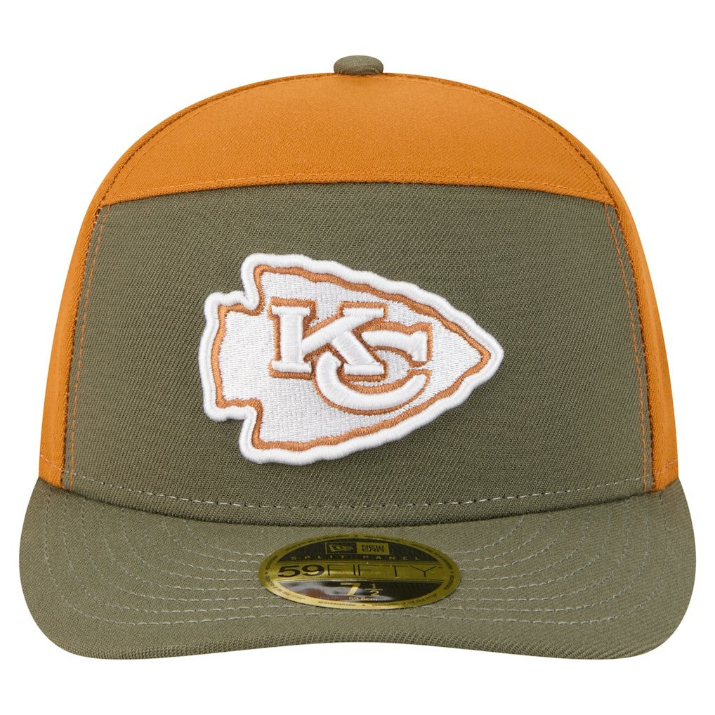 Kansas City Chiefs New Era Two-Tone Color Pack Split Panel 59FIFTY Fitted Hat - Olive/Brown Hats