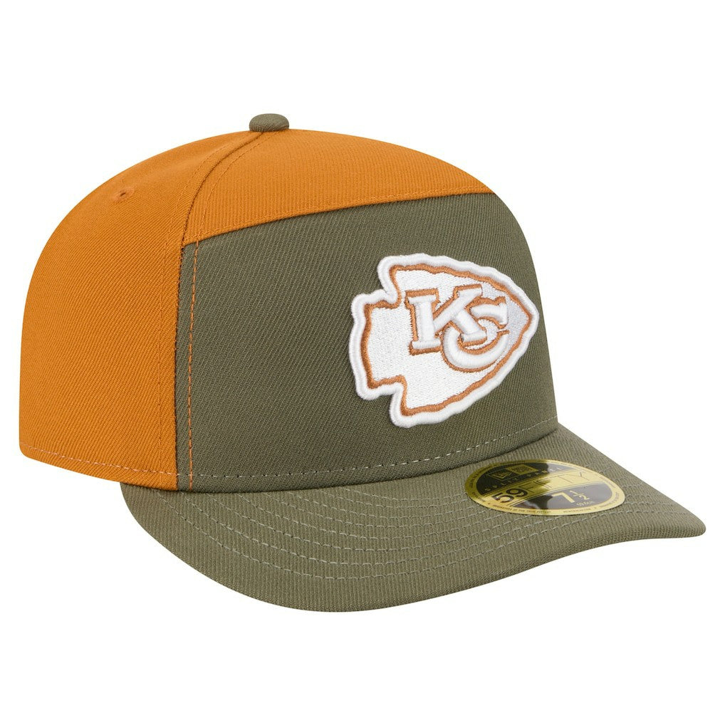 Kansas City Chiefs New Era Two-Tone Color Pack Split Panel 59FIFTY Fitted Hat - Olive/Brown Hats