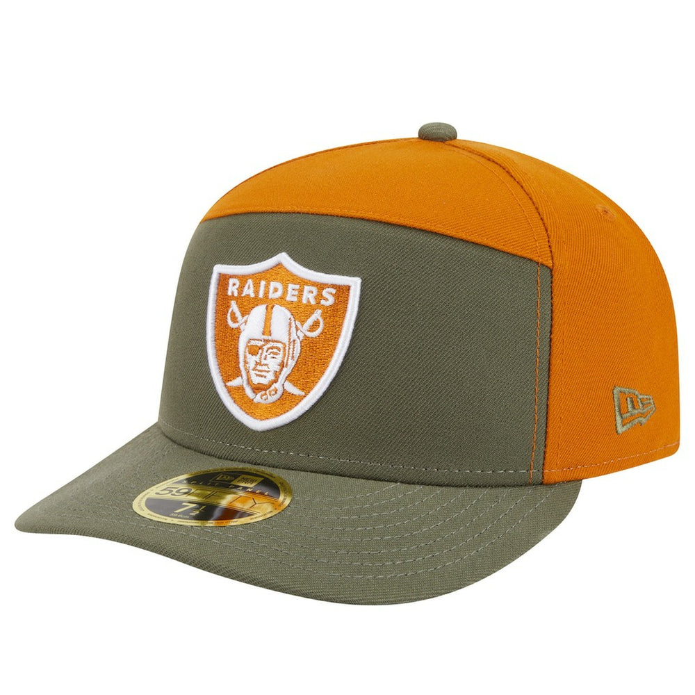 Las Vegas Raiders New Era Two-Tone Color Pack Split Panel 59FIFTY Fitted Hat - Olive/Brown Hats