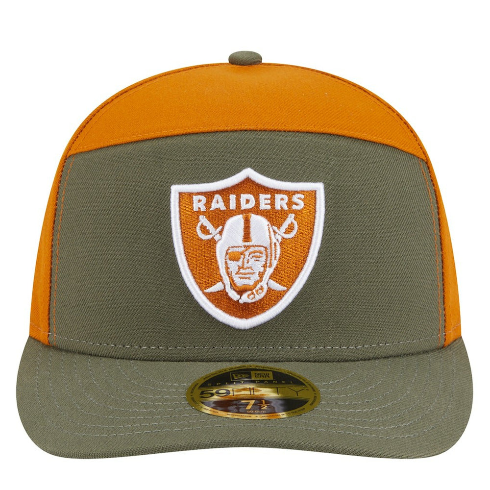 Las Vegas Raiders New Era Two-Tone Color Pack Split Panel 59FIFTY Fitted Hat - Olive/Brown Hats