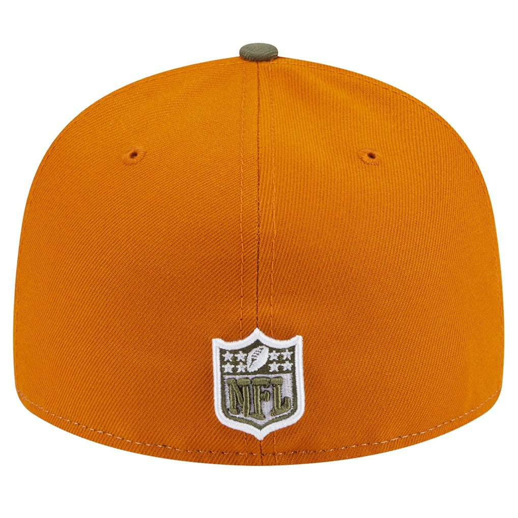 Las Vegas Raiders New Era Two-Tone Color Pack Split Panel 59FIFTY Fitted Hat - Olive/Brown Hats