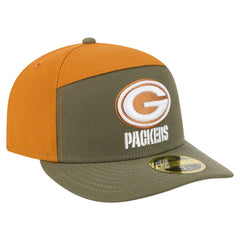 Green Bay Packers New Era Two-Tone Color Pack Split Panel 59FIFTY Fitted Hat - Olive/Brown Hats