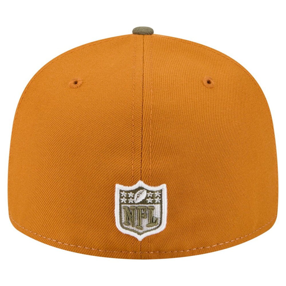 Green Bay Packers New Era Two-Tone Color Pack Split Panel 59FIFTY Fitted Hat - Olive/Brown Hats
