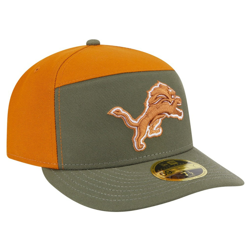 Detroit Lions New Era Two-Tone Color Pack Split Panel 59FIFTY Fitted Hat - Olive/Brown Hats