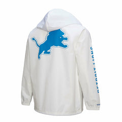 Detroit Lions Vintage Logo Coaches Full-Snap Hoodie Jacket - White Hoodies