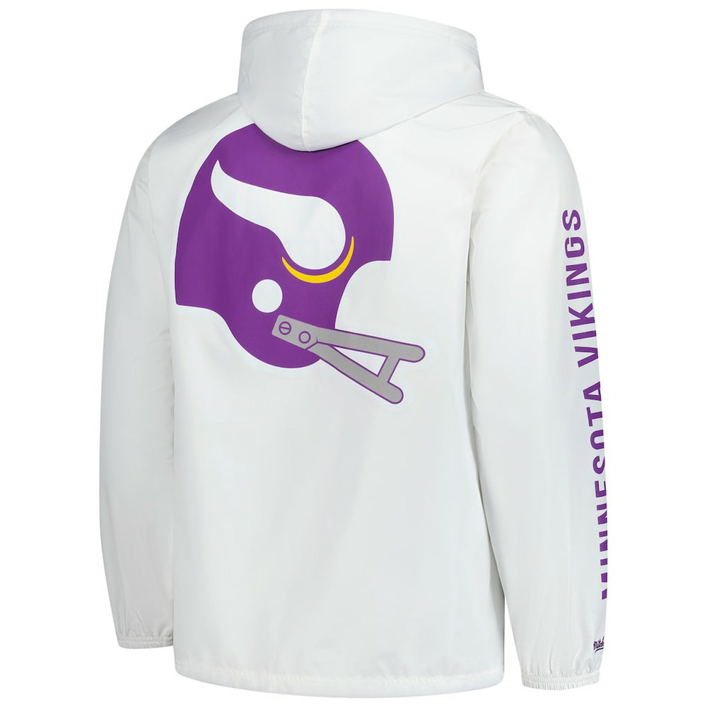 Minnesota Vikings Vintage Logo Coaches Full-Snap Hoodie Jacket - White Hoodies
