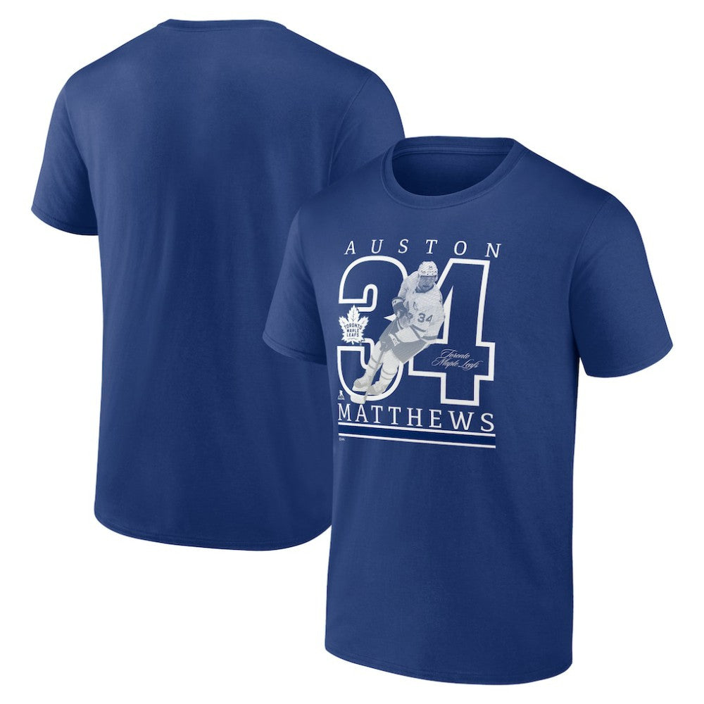Auston Matthews Toronto Maple Leafs Fanatics Authentic Stack Name & Number T-Shirt - Blue | US 202728946