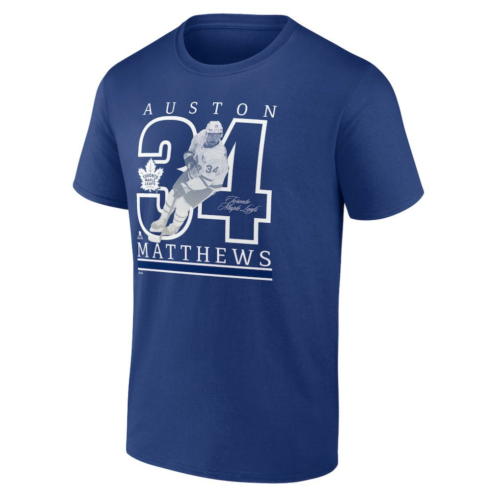 Auston Matthews Toronto Maple Leafs Fanatics Authentic Stack Name & Number T-Shirt - Blue | US 202728946