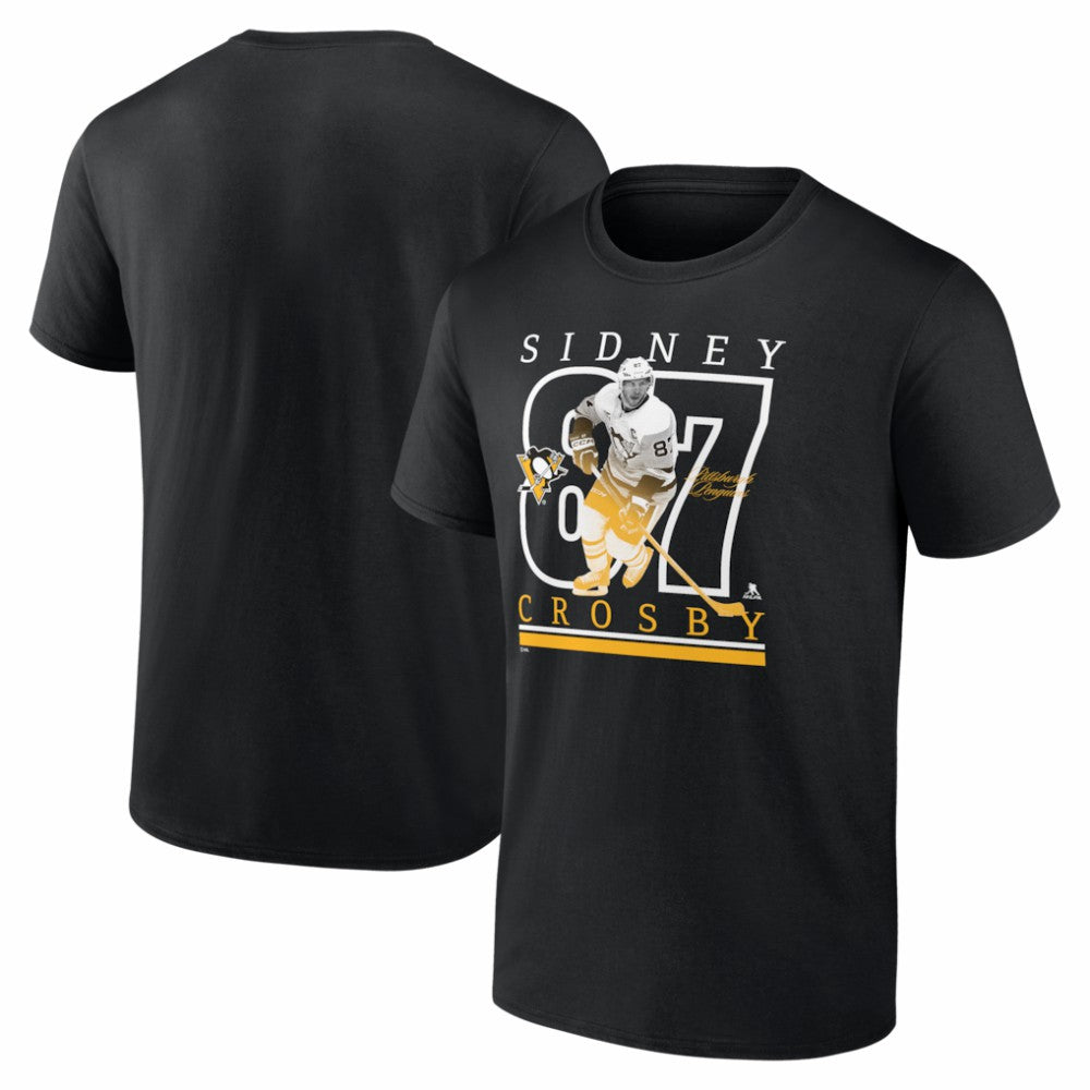 Sidney Crosby Pittsburgh Penguins Fanatics Authentic Stack Name & Number T-Shirt - Black | US 202728954