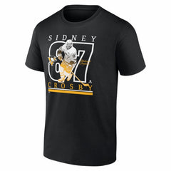 Sidney Crosby Pittsburgh Penguins Fanatics Authentic Stack Name & Number T-Shirt - Black | US 202728954