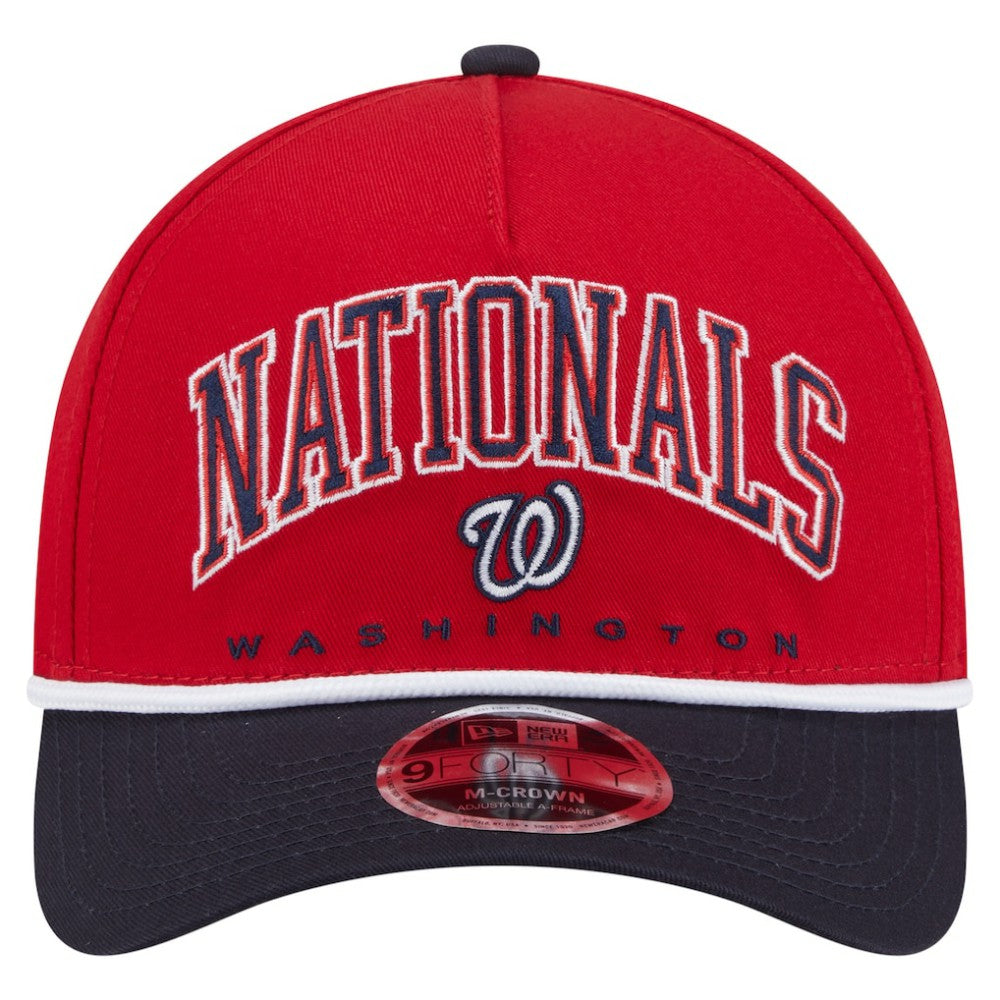 Washington Nationals New Era Arch 9FORTY A-Frame M-Crown Adjustable Hat - Red/Navy Hats
