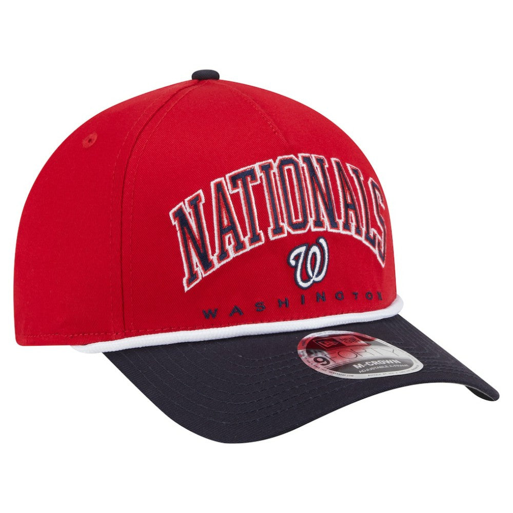 Washington Nationals New Era Arch 9FORTY A-Frame M-Crown Adjustable Hat - Red/Navy Hats