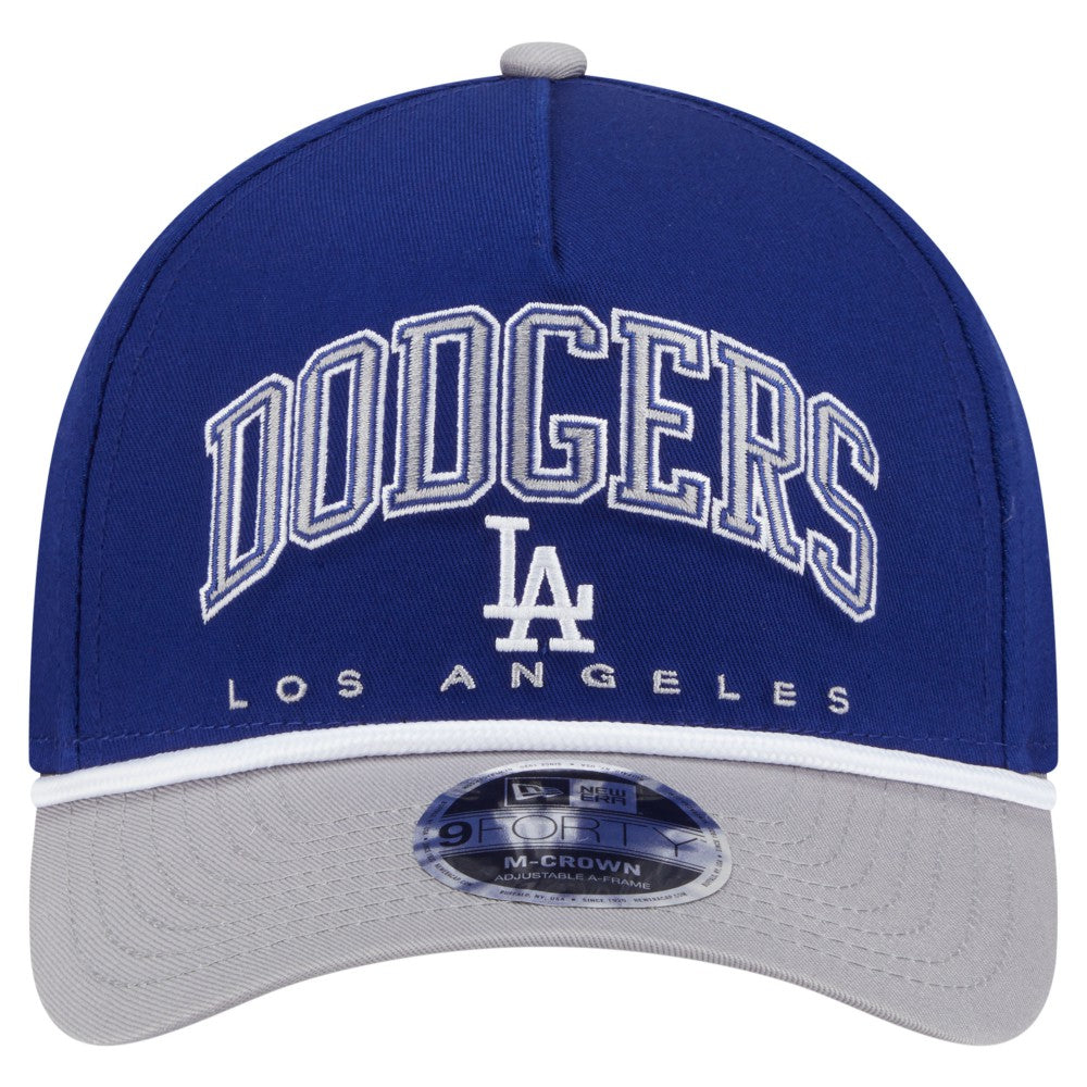Los Angeles Dodgers New Era Arch 9FORTY A-Frame M-Crown Adjustable Hat - Royal/Gray Hats