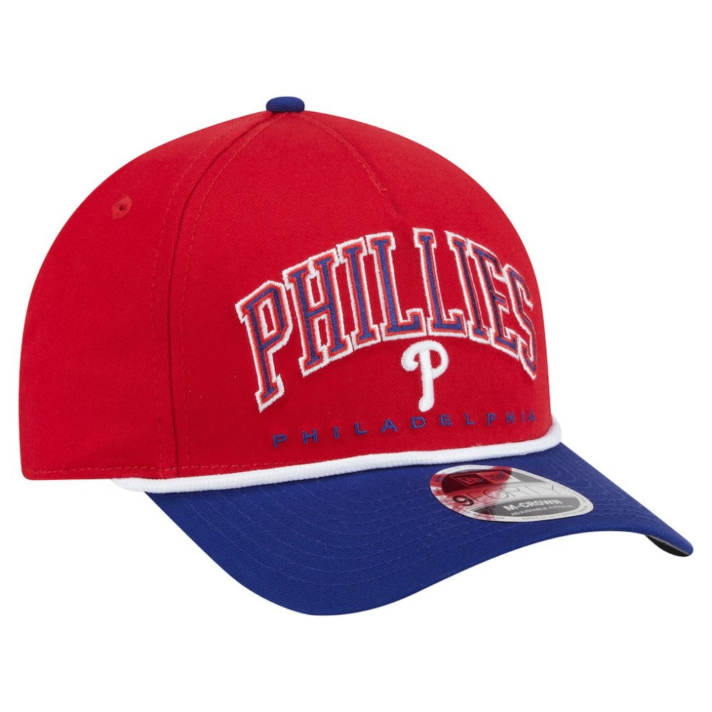 Philadelphia Phillies New Era Arch 9FORTY A-Frame M-Crown Adjustable Hat - Red/Royal Hats