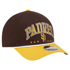 San Diego Padres New Era Arch 9FORTY A-Frame M-Crown Adjustable Hat - Brown/Gold Hats