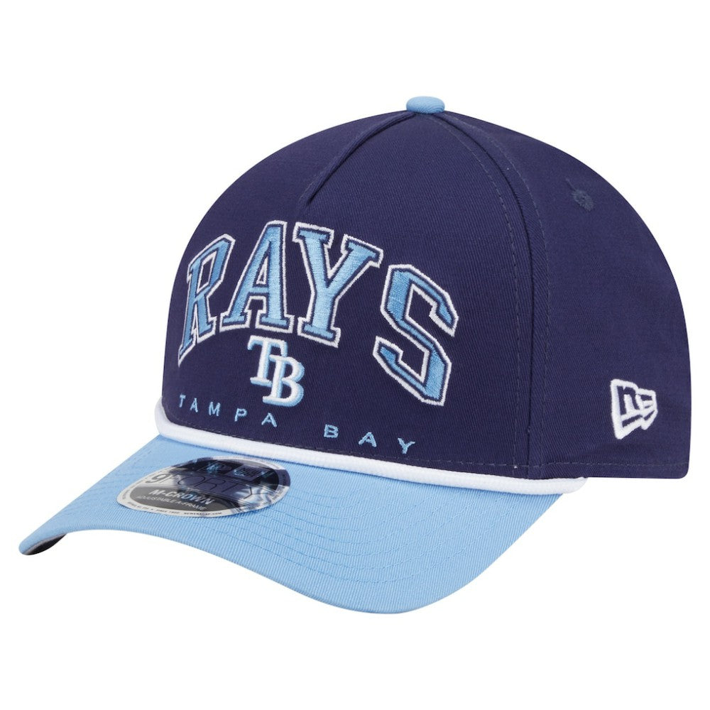 Tampa Bay Rays New Era Arch 9FORTY A-Frame M-Crown Adjustable Hat - Navy/Light Blue Hats