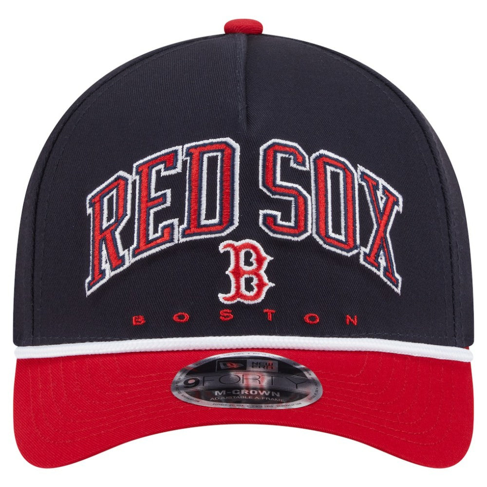 Boston Red Sox New Era Arch 9FORTY A-Frame M-Crown Adjustable Hat - Navy/Red Hats
