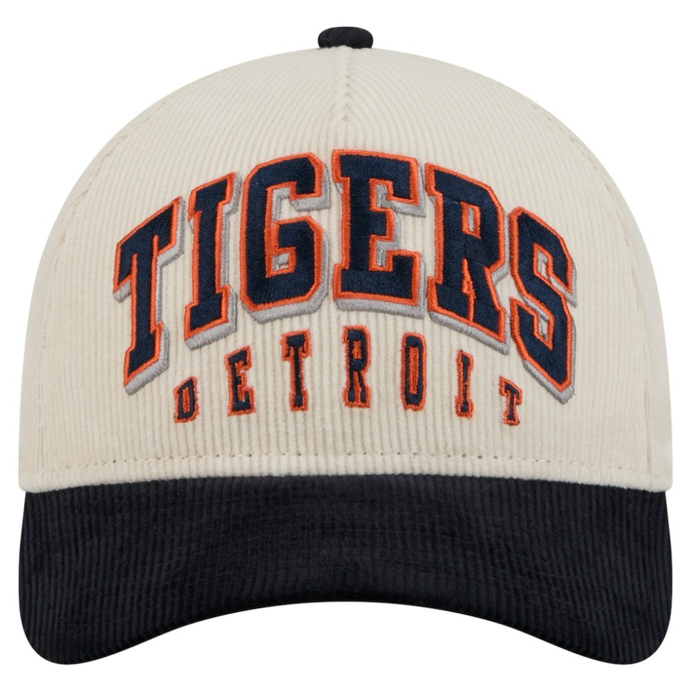 Detroit Tigers New Era Sided Corduroy 9FORTY A-Frame Adjustable Hat - Cream/Navy Hats