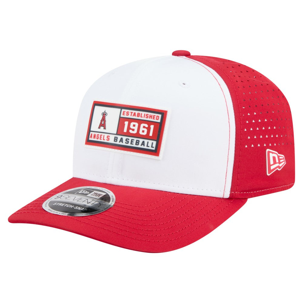 Los Angeles Angels New Era Established Patch 9SEVENTY Adjustable Hat - White/Red Hats