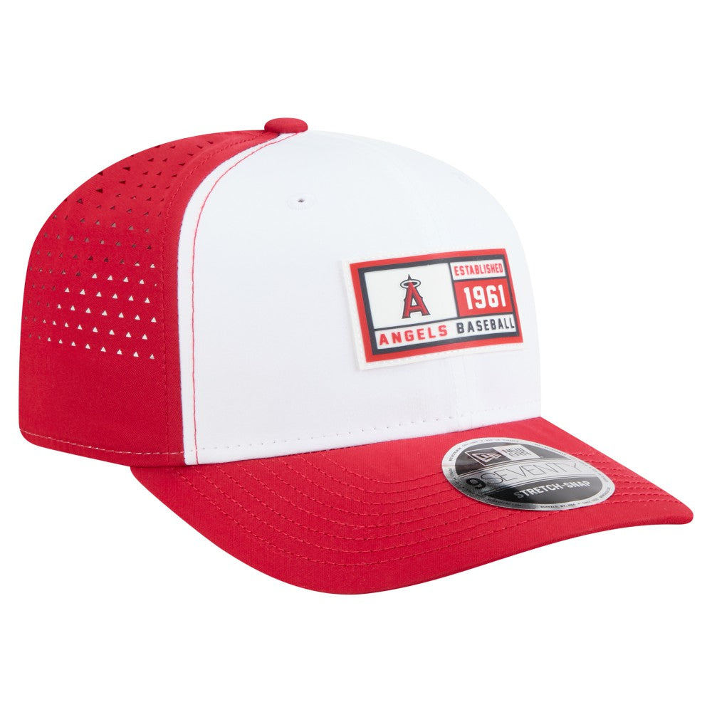 Los Angeles Angels New Era Established Patch 9SEVENTY Adjustable Hat - White/Red Hats