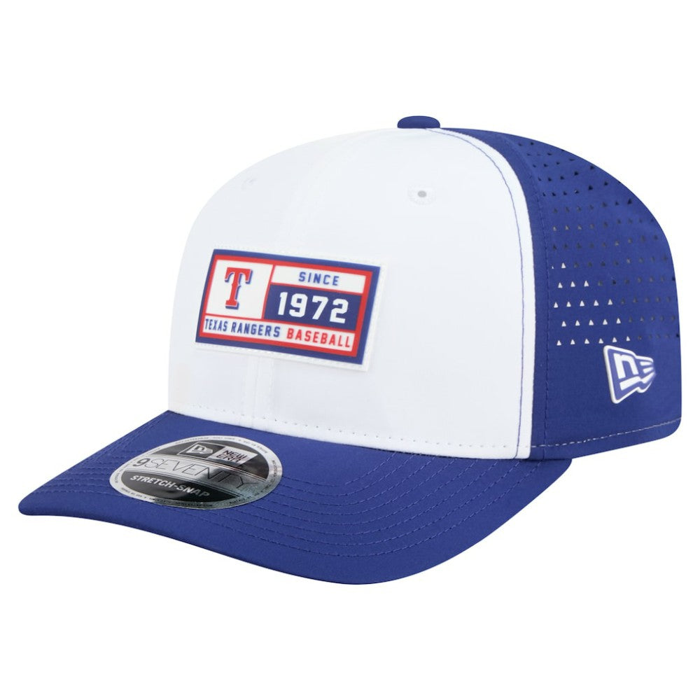 Texas Rangers New Era Established Patch 9SEVENTY Adjustable Hat - White/Royal Hats