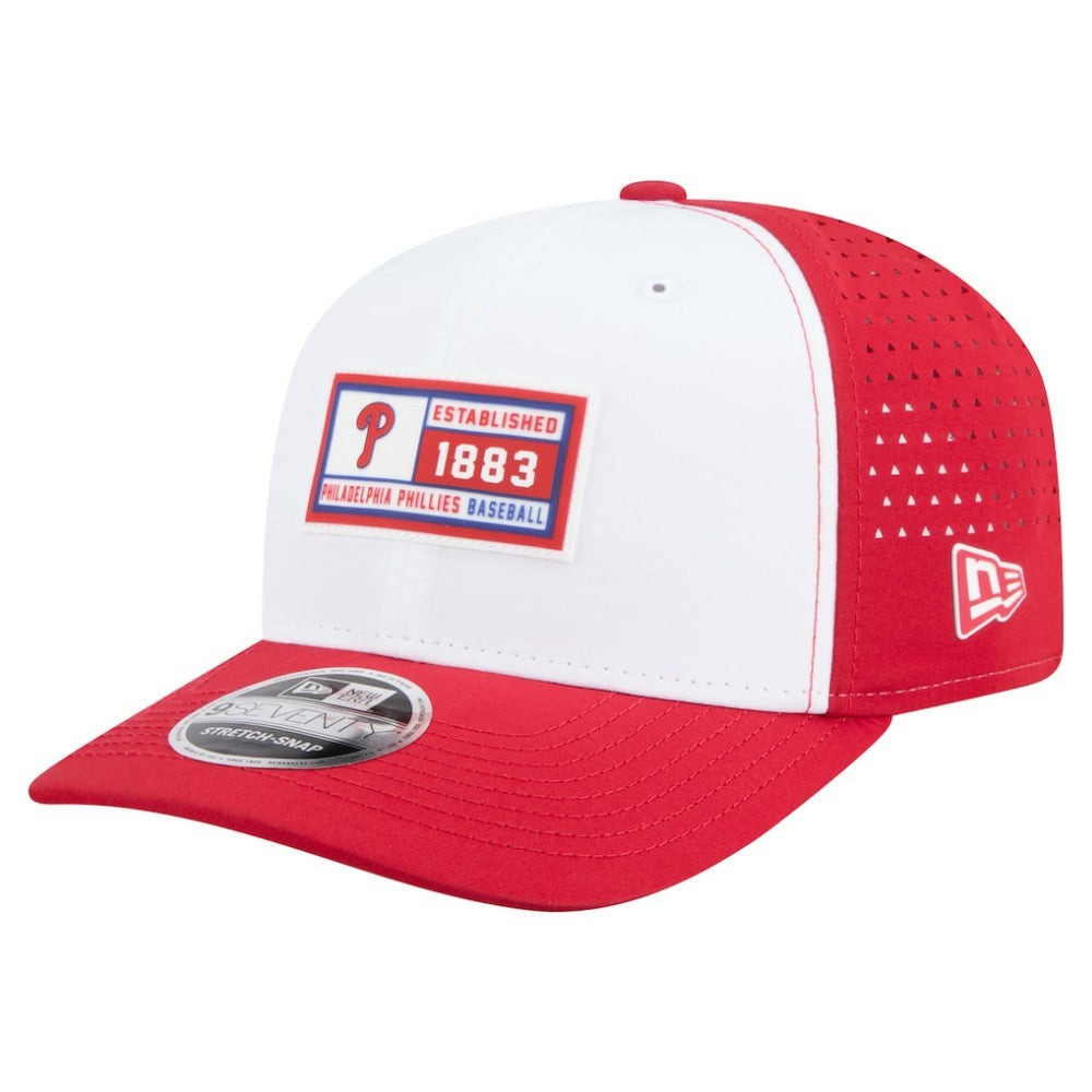 Philadelphia Phillies New Era Established Patch 9SEVENTY Adjustable Hat - White/Red Hats