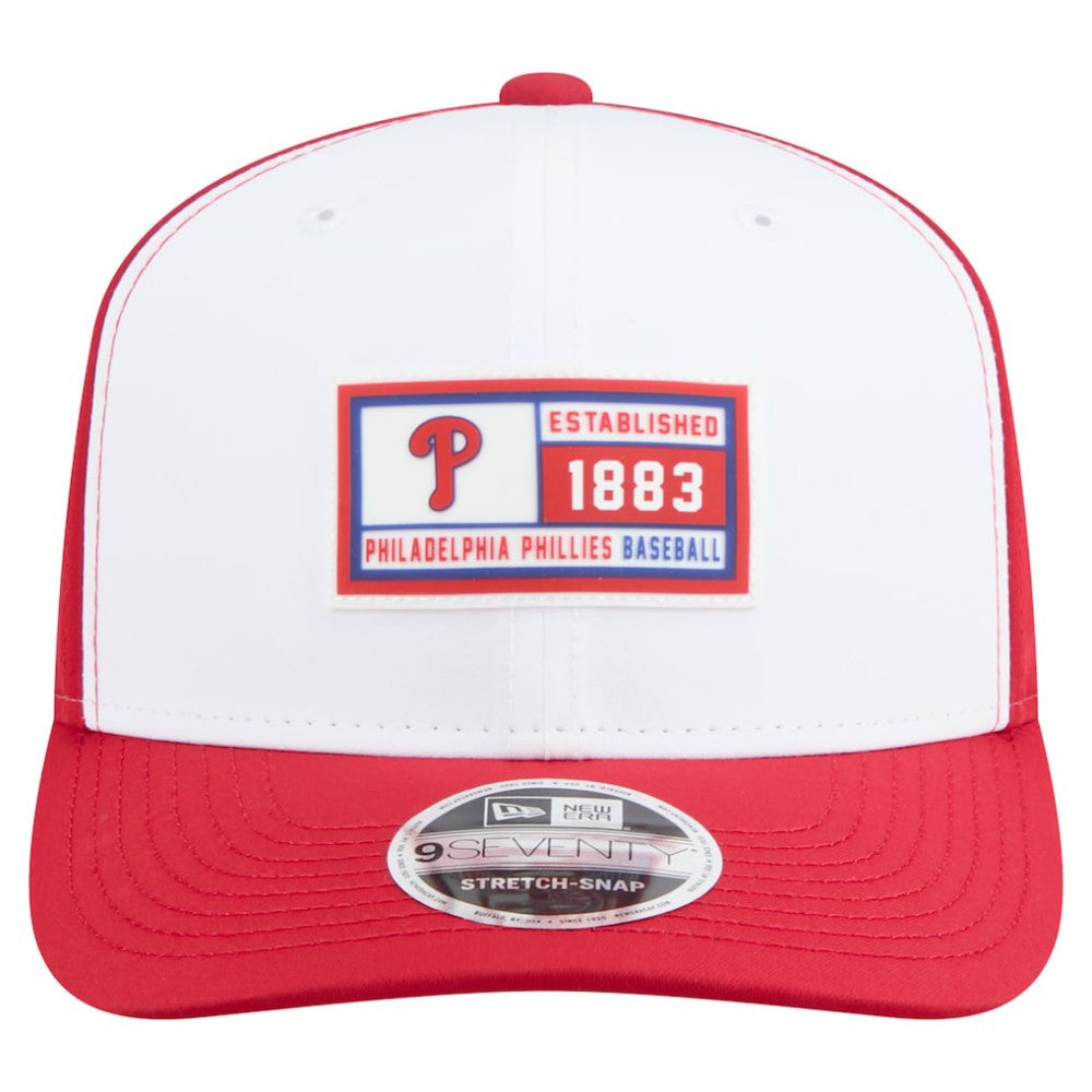Philadelphia Phillies New Era Established Patch 9SEVENTY Adjustable Hat - White/Red Hats