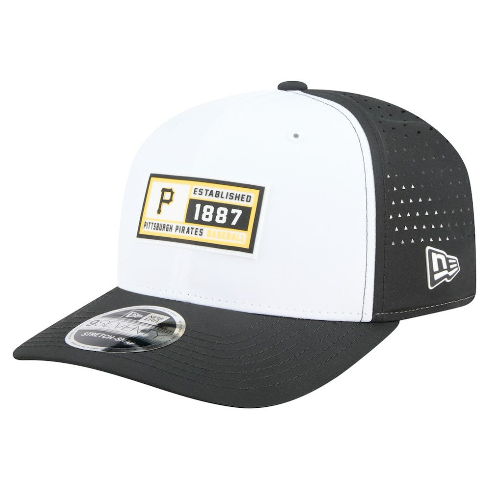 Pittsburgh Pirates New Era Established Patch 9SEVENTY Adjustable Hat - White/Black Hats