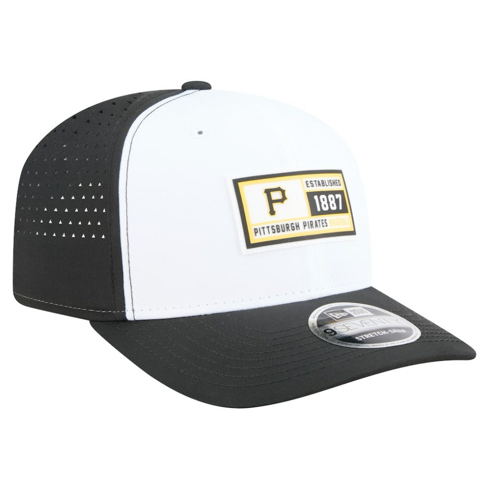 Pittsburgh Pirates New Era Established Patch 9SEVENTY Adjustable Hat - White/Black Hats