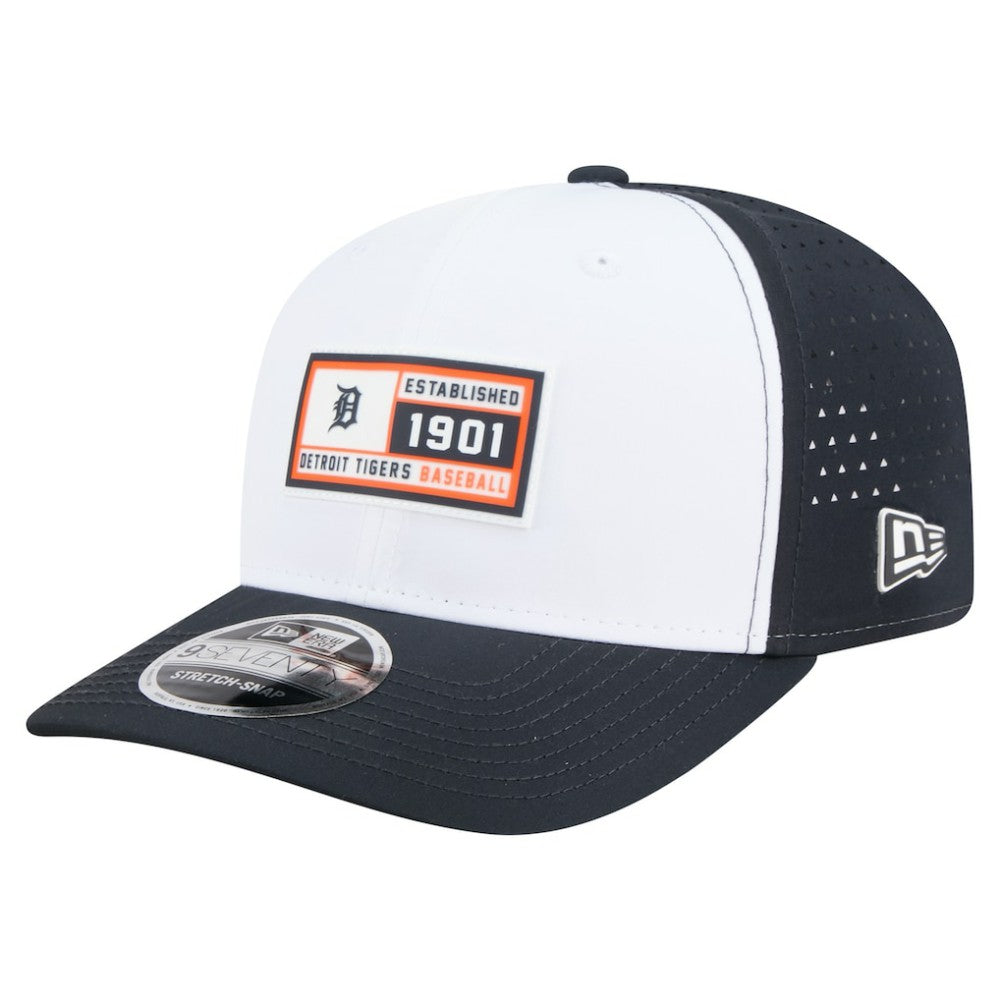 Detroit Tigers New Era Established Patch 9SEVENTY Adjustable Hat - White/Navy Hats