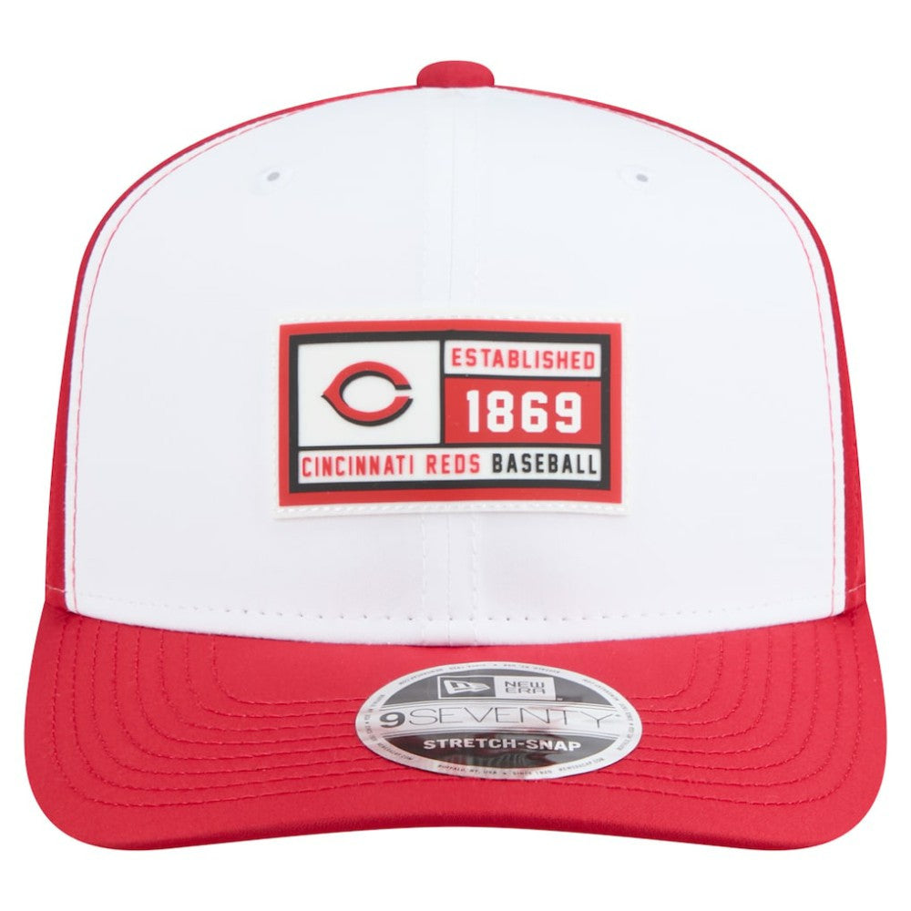 Cincinnati Reds New Era Established Patch 9SEVENTY Adjustable Hat - White/Red Hats