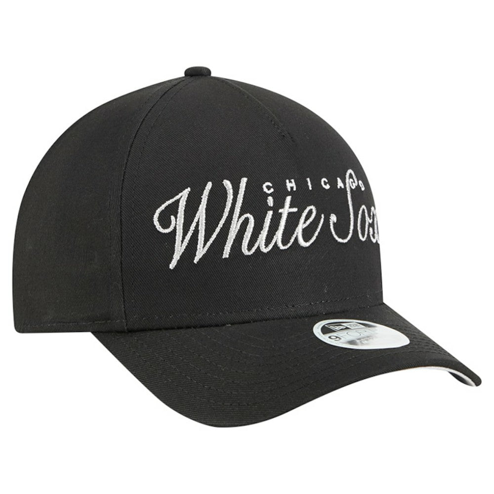 Chicago White Sox New Era Women's Metallic A-Frame 9FORTY Adjustable Hat - Black Hats