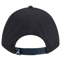 Atlanta Braves New Era Women's Metallic A-Frame 9FORTY Adjustable Hat - Navy Hats