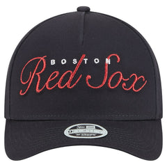 Boston Red Sox New Era Women's Metallic A-Frame 9FORTY Adjustable Hat - Navy Hats