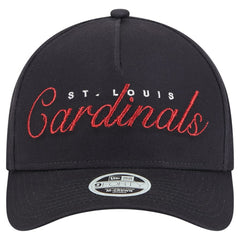 St. Louis Cardinals New Era Women's Metallic A-Frame 9FORTY Adjustable Hat - Navy Hats