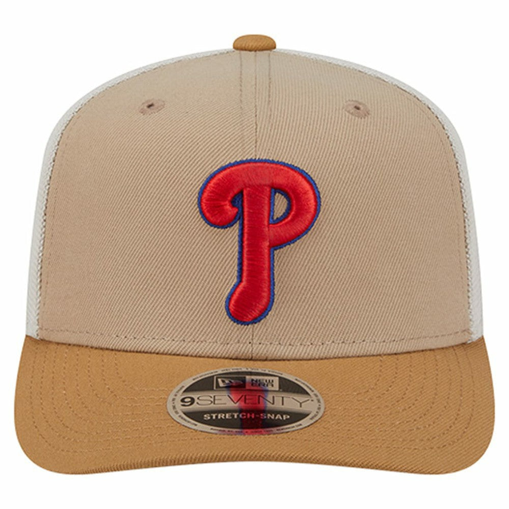 Philadelphia Phillies New Era 9SEVENTY Trucker Adjustable Hat - Stone Hats
