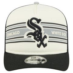Chicago White Sox New Era Banner A-Frame 9FIFTY Trucker Snapback Hat - Cream/Black Hats