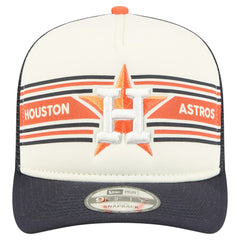 Houston Astros New Era Banner A-Frame 9FIFTY Trucker Snapback Hat - Cream/Navy Hats
