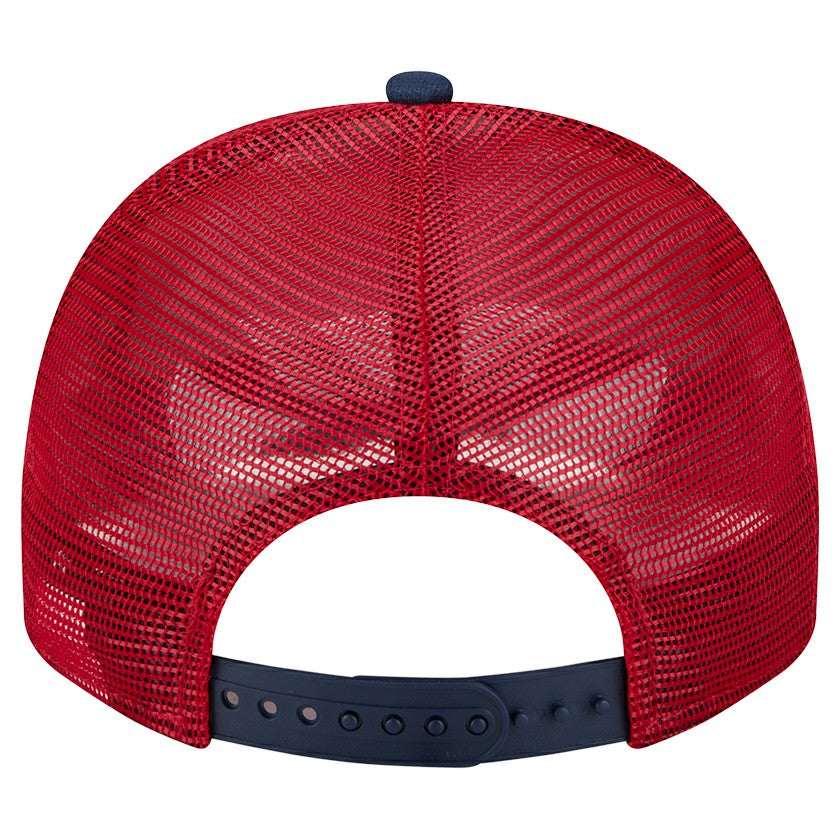 Los Angeles Angels New Era Banner A-Frame 9FIFTY Trucker Snapback Hat - Cream/Red Hats
