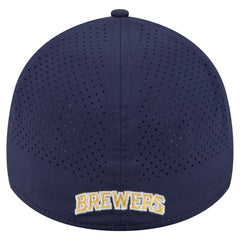 Milwaukee Brewers New Era 39THIRTY A-Frame Perforated Flex Hat - Navy Hats