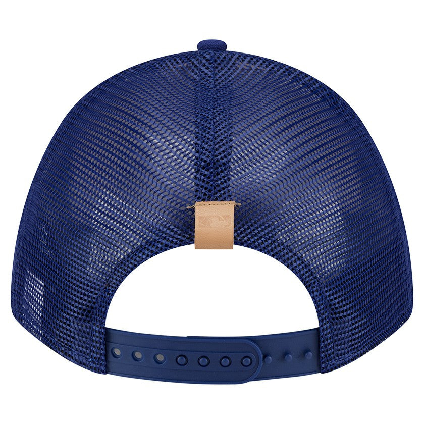 Los Angeles Dodgers New Era Text A-Frame Trucker 9FORTY Hat - Stone/Royal Hats