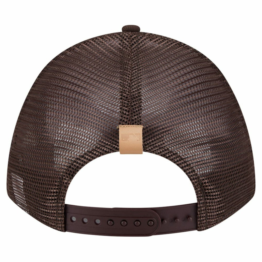 San Diego Padres New Era Text A-Frame Trucker 9FORTY Hat - Stone/Brown Hats