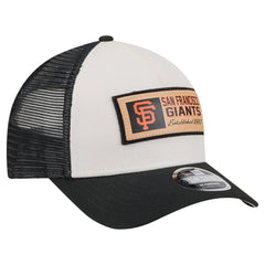 San Francisco Giants New Era Text A-Frame Trucker 9FORTY Hat - Stone/Black Hats