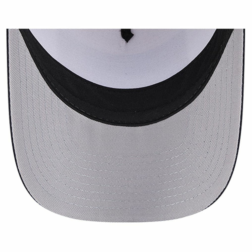 Atlanta Braves New Era Text A-Frame Trucker 9FORTY Hat - Stone/Navy Hats