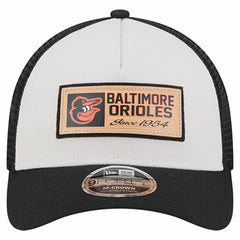 Baltimore Orioles New Era Text A-Frame Trucker 9FORTY Hat - Stone/Black Hats