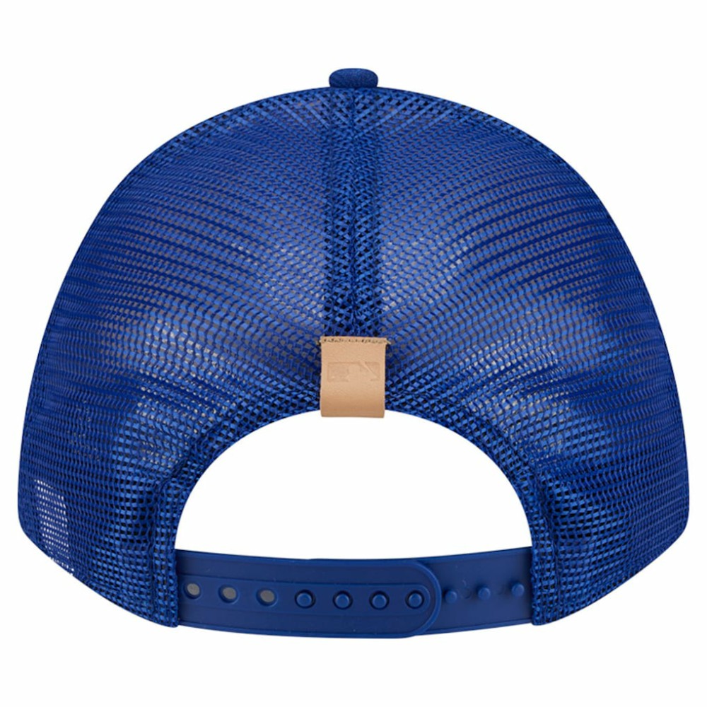Chicago Cubs New Era Text A-Frame Trucker 9FORTY Hat - Stone/Royal Hats
