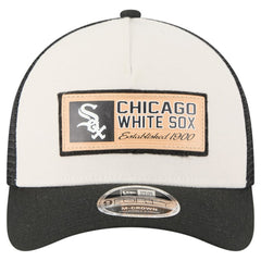 Chicago White Sox New Era Text A-Frame Trucker 9FORTY Hat - Stone/Black Hats