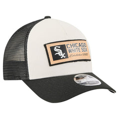 Chicago White Sox New Era Text A-Frame Trucker 9FORTY Hat - Stone/Black Hats