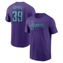 Corbin Burnes Arizona Diamondbacks Nike 2025 City Connect Fuse Name & Number T-Shirt - Purple T-shirts